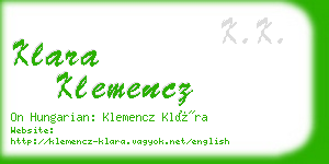 klara klemencz business card